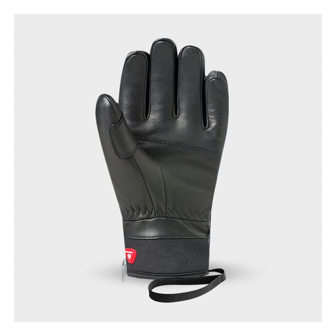 Black leather ski gloves sale
